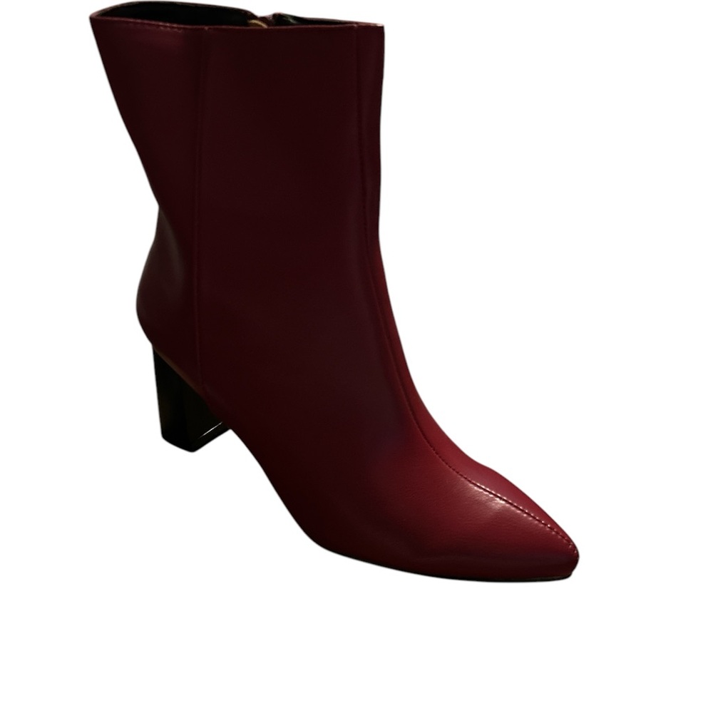 Allegra k women’s pointy toe side, zip chunky heel ankle boots - Picture 6 of 6
